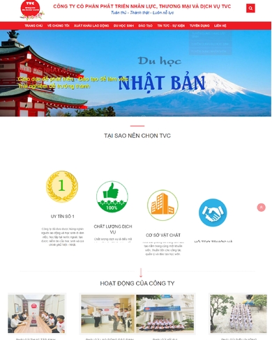 Mẫu thiết kế website xuất khẩu lao động