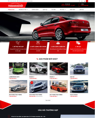 Website bán ô tô, sửa chữa ô tô đẹp