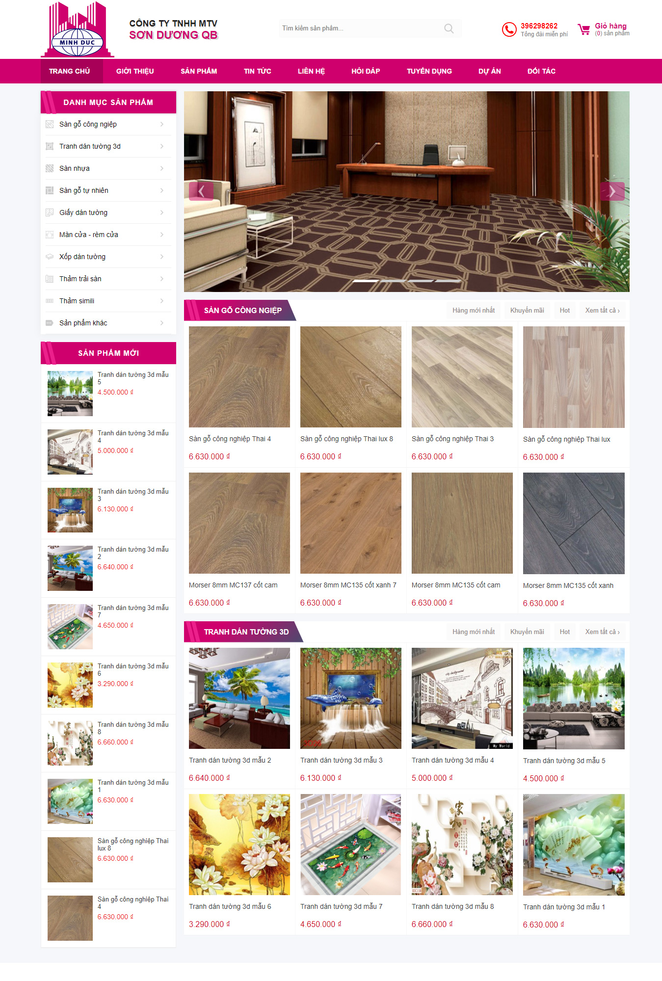 Mẫu website thiết kế kiến trúc, nội thất