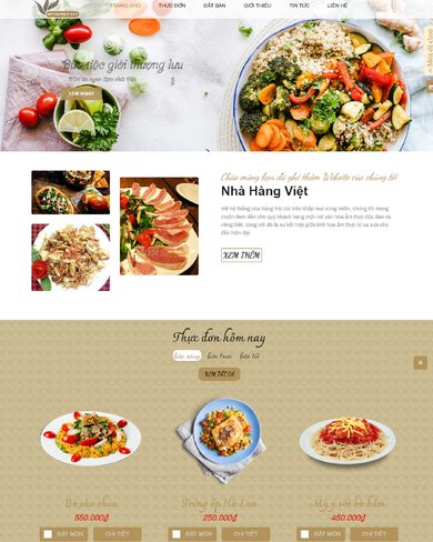 Website giới thiệu, đặt bàn nhà hàng