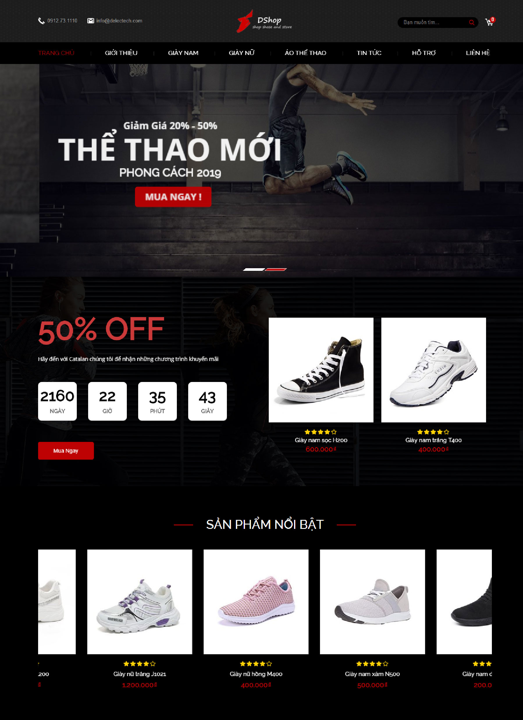 Website về bán giày thời trang