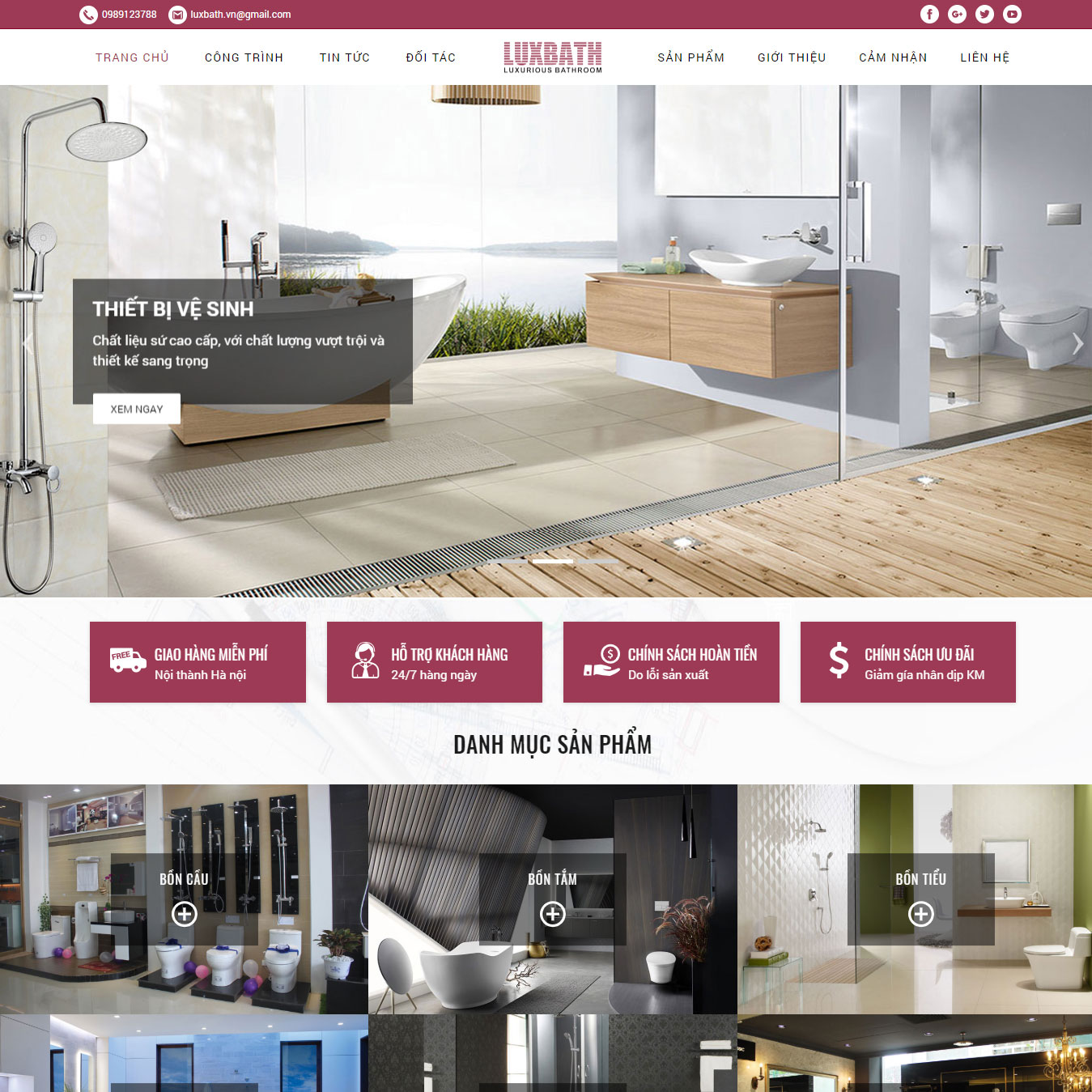 Website bán hàng - thiết bị nhà tắm