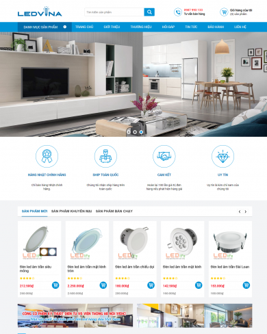 Mẫu thiết kế web đèn led