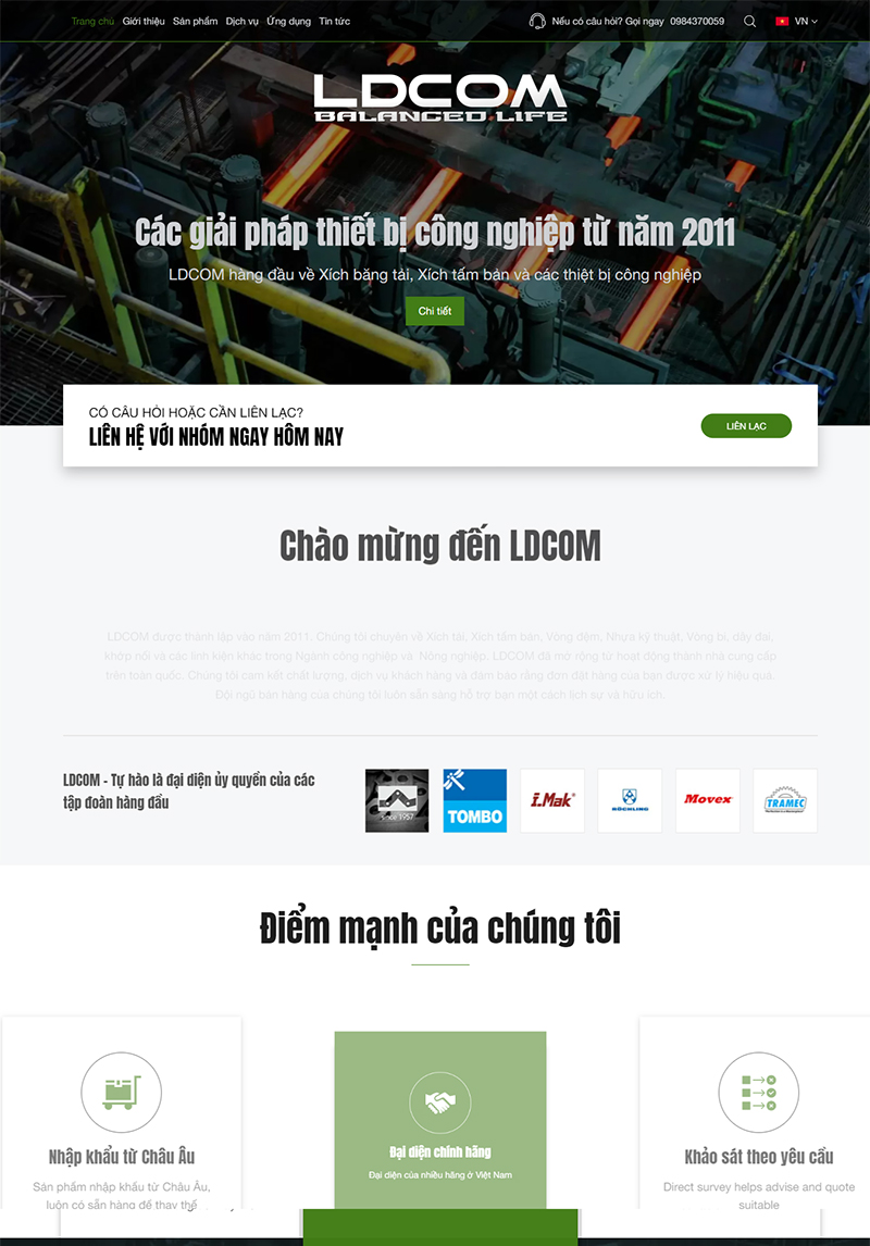 Website thiết bị công nghiệp