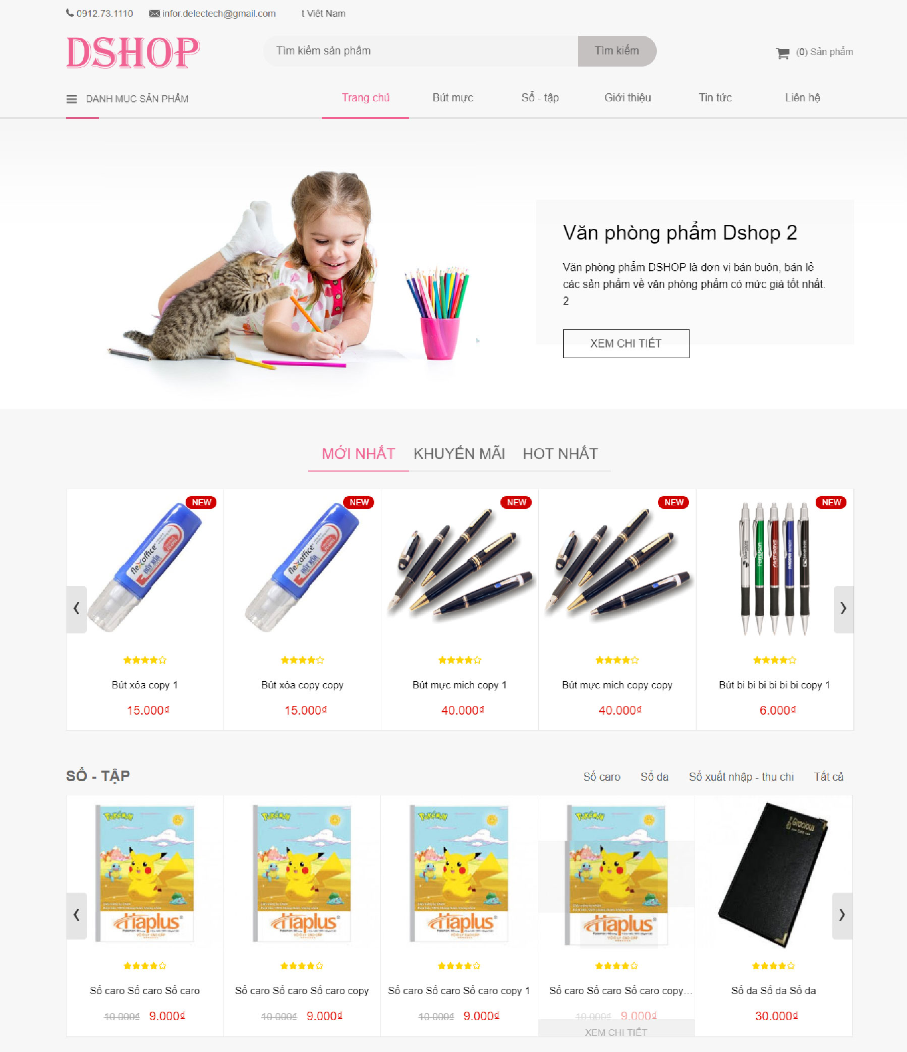 Website về văn phòng phẩm