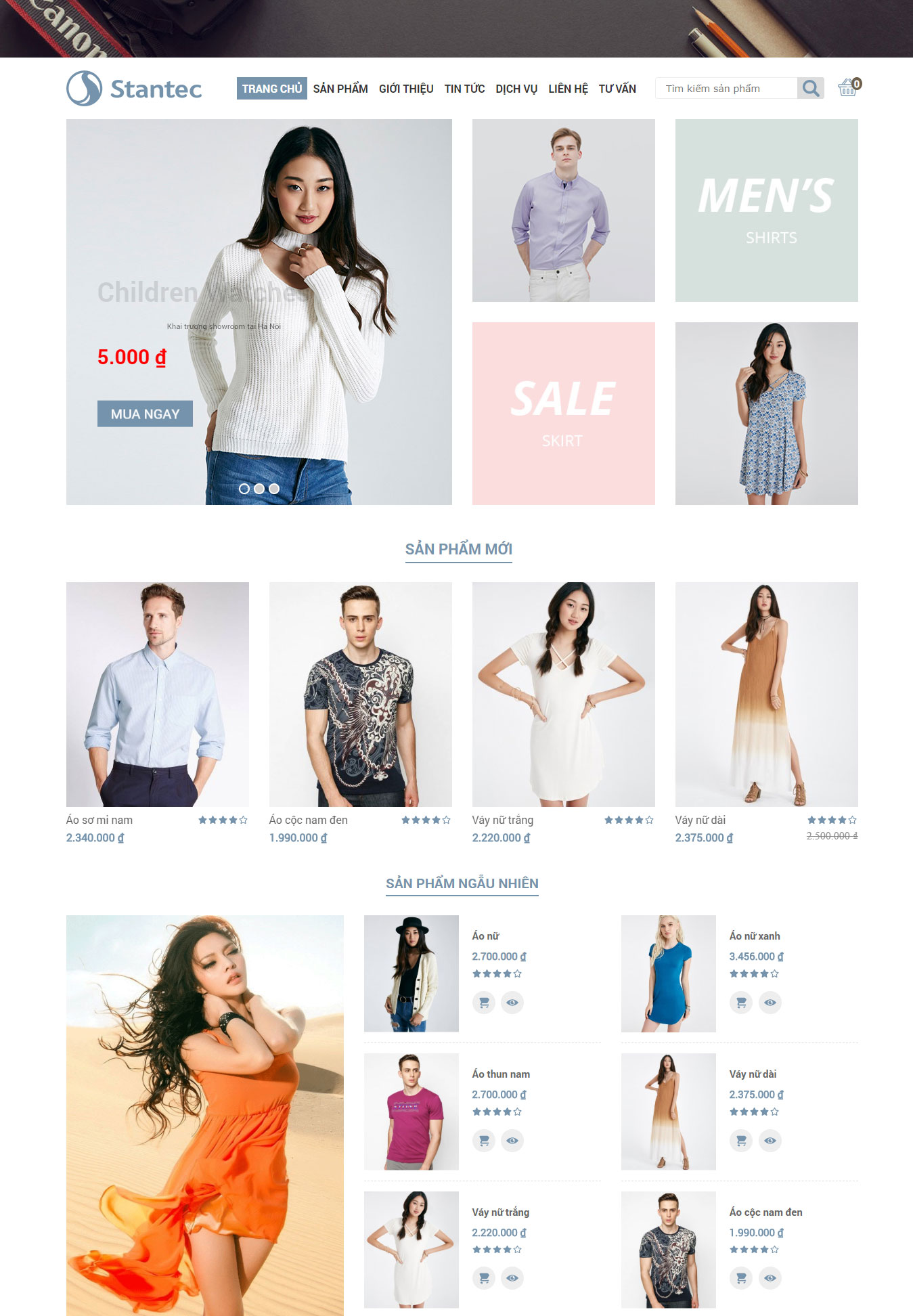 Mẫu thiết kế website thời trang