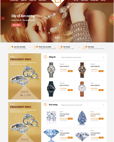 Mẫu thiết kế web trang sức cao cấp
