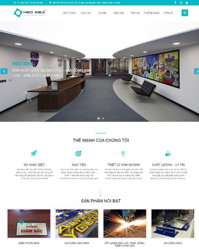 Website công ty in quảng cáo