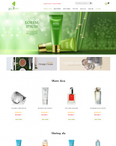 Mẫu thiết kế website mỹ phẩm